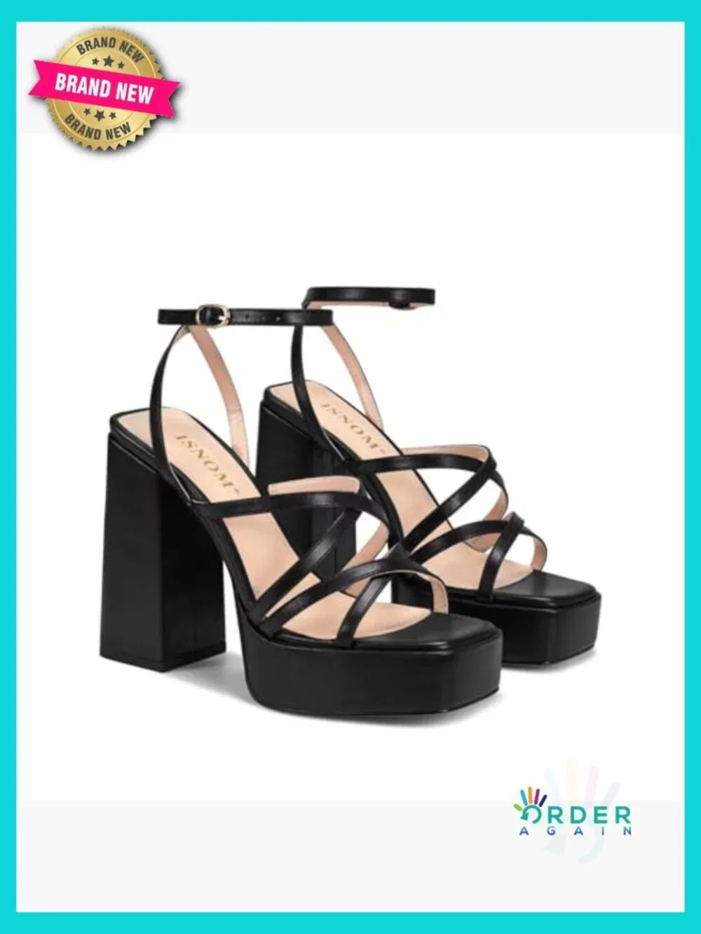 Platform Chunky Heels Block Heel Sandals Open Square Toe Ankle Strap Y2K Chic